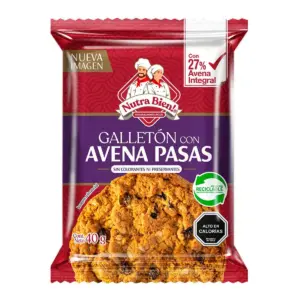 GALLETON DE AVENA PASAS 40G